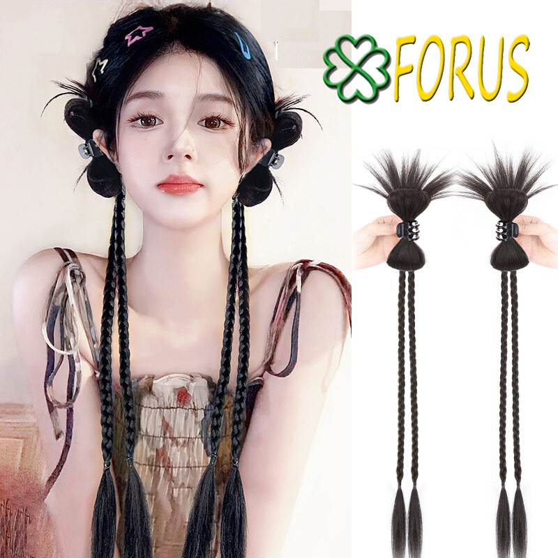 Tóc giả tết nơ kẹp càng cua jn02 💖freeship💖 tóc tết đuôi sam, tóc giả nữ tết nơ, kẹp tóc nơ sỉ 28k