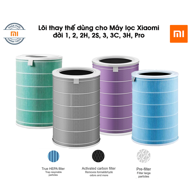 [Giao hàng 2h] [Có chip RFID] Lõi Lọc Không Khí Mi Air Purifier Filter dùng cho đời 1,2,2C,2H,2S,3,3C,3H, Pro .