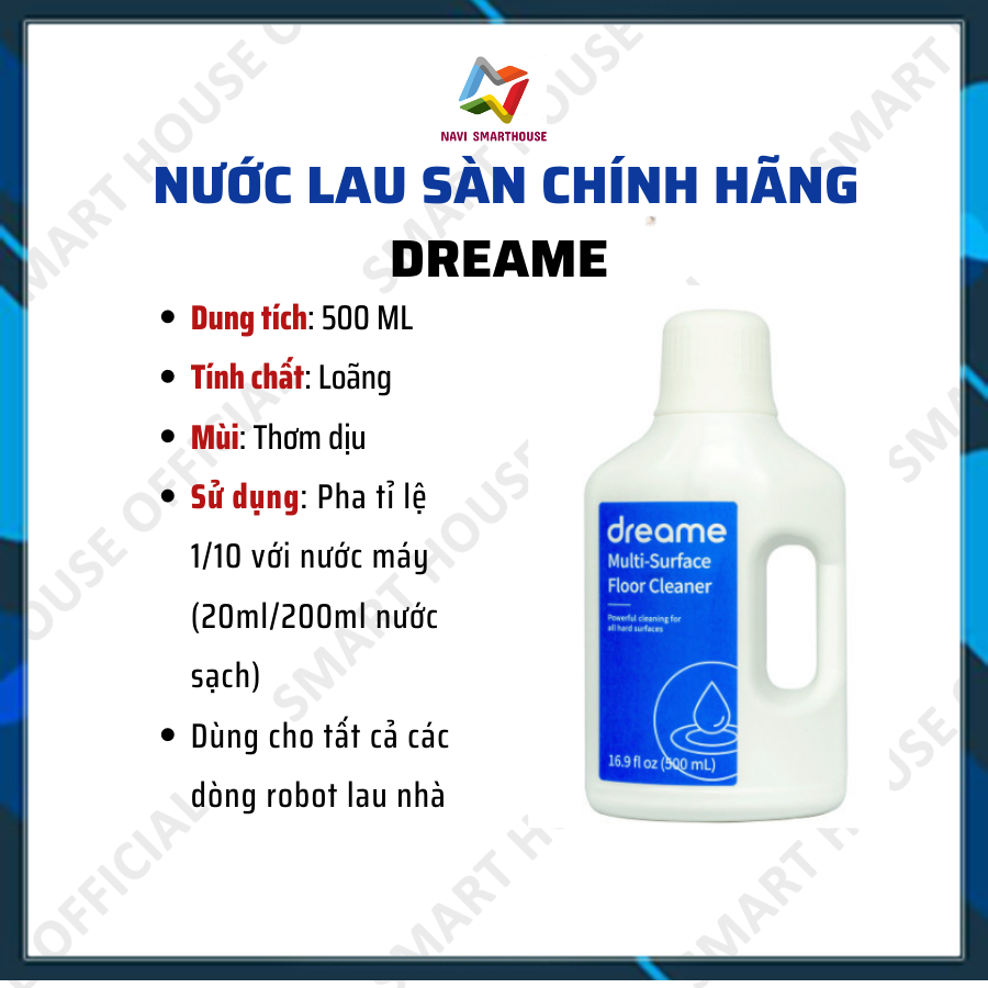 Nước lau sàn cao cấp dreame - dành riêng cho robot lau nhà debot / ilife / liectroux / roborock