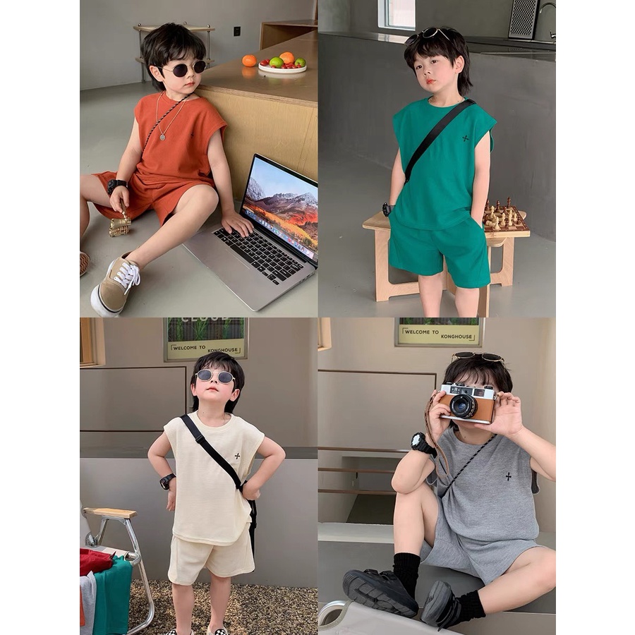 Bộ ba lỗ star trẻ em, bộ sát nách cho bé trai và bé gái chất liệu cotton mềm mịn thoáng mát doly store