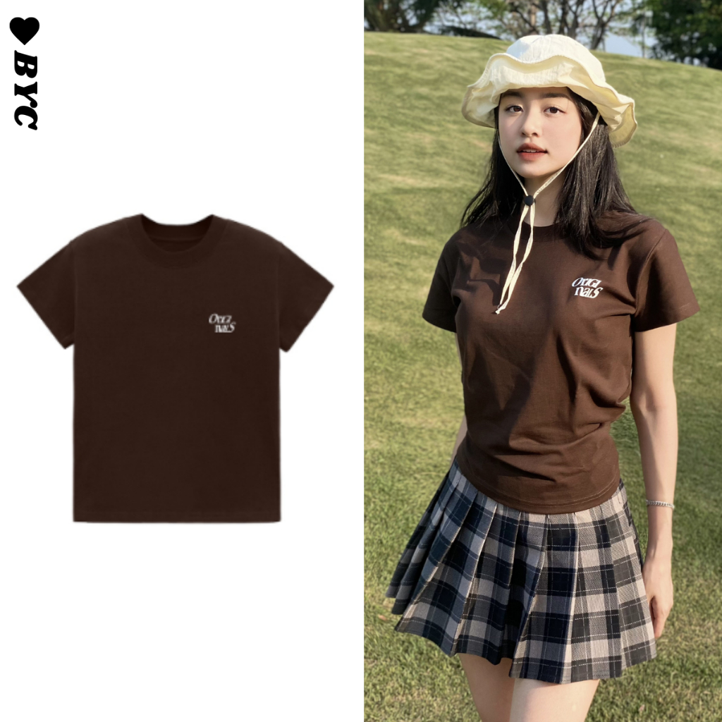 Áo baby tee basic brown mẫu mới 2023 𝑩𝒚𝒄𝒂𝒎𝒄𝒂𝒎