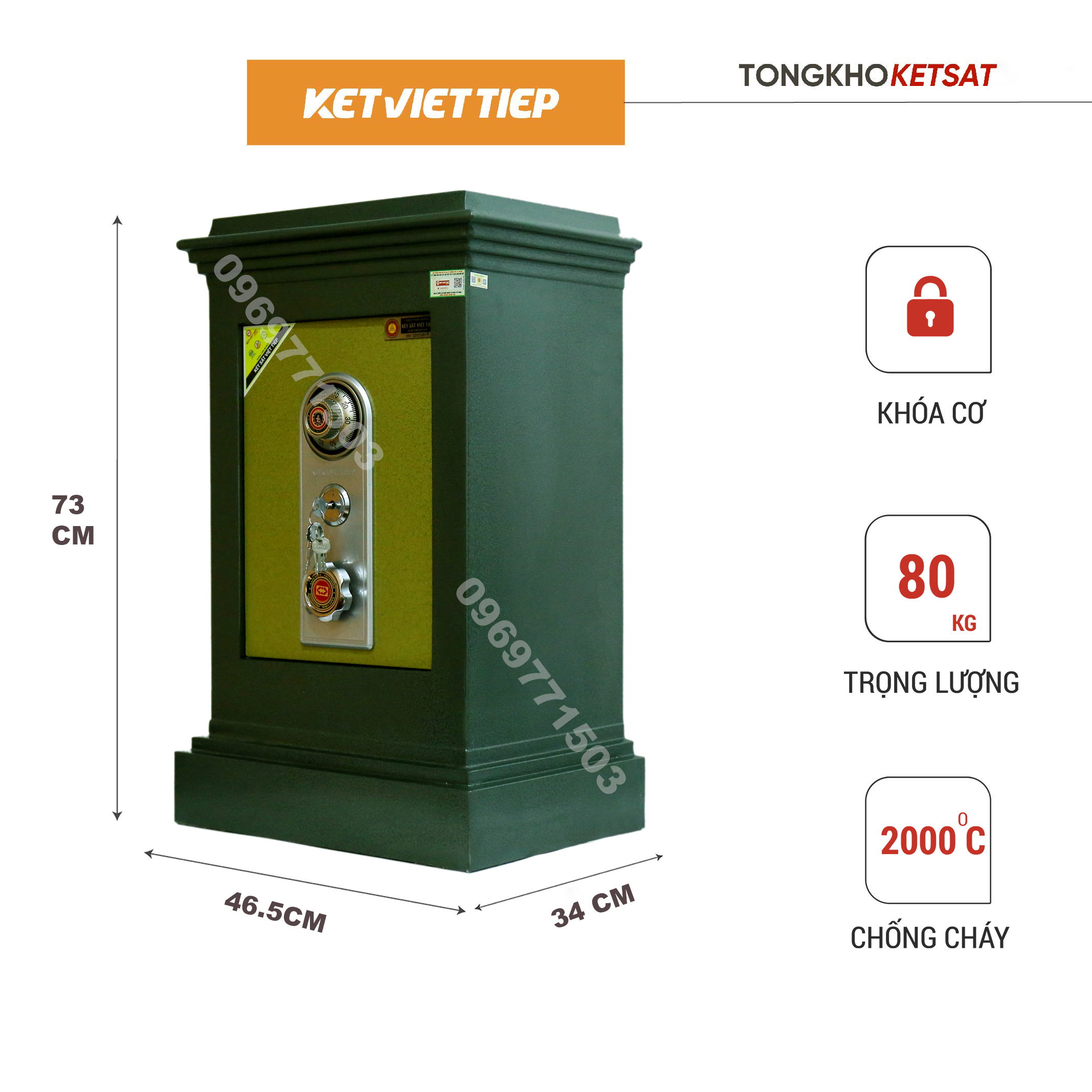 Két sắt - két sắt khóa cơ - két sắt chống cháy ciêu cường k355 khóa cơ bảo hành 5 năm - két sắt gia đình