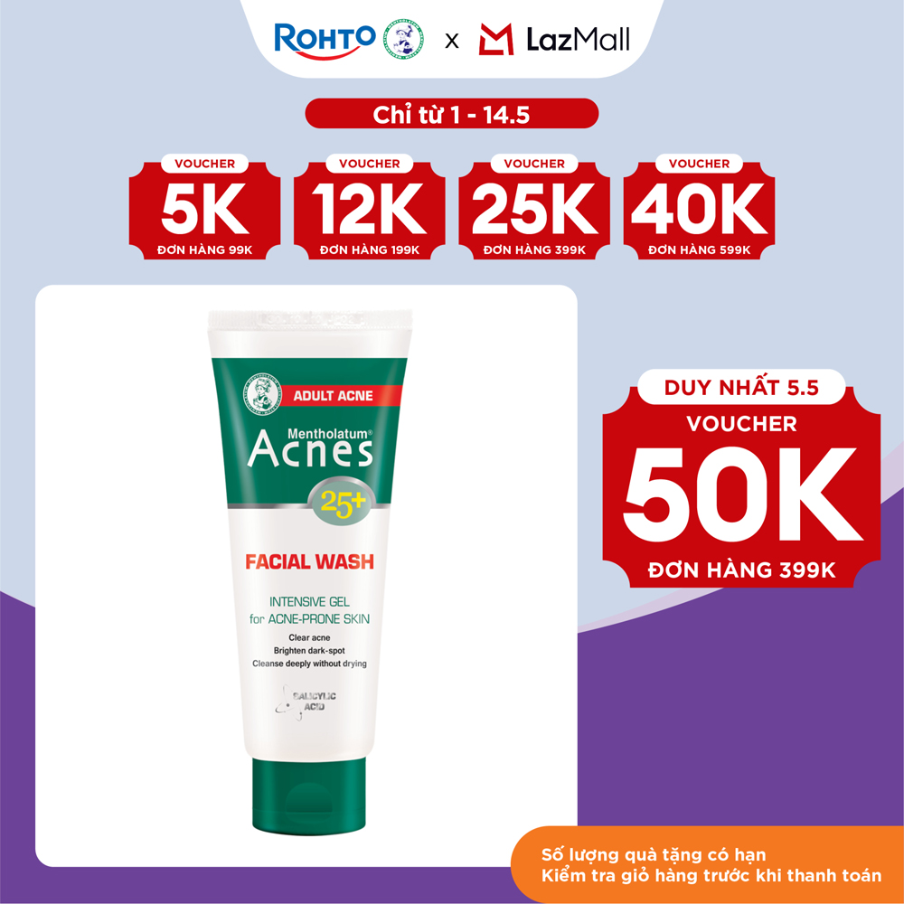Sữa rửa mặt ngăn ngừa mụn dạng gel Acnes 25+ Facial Wash 100g