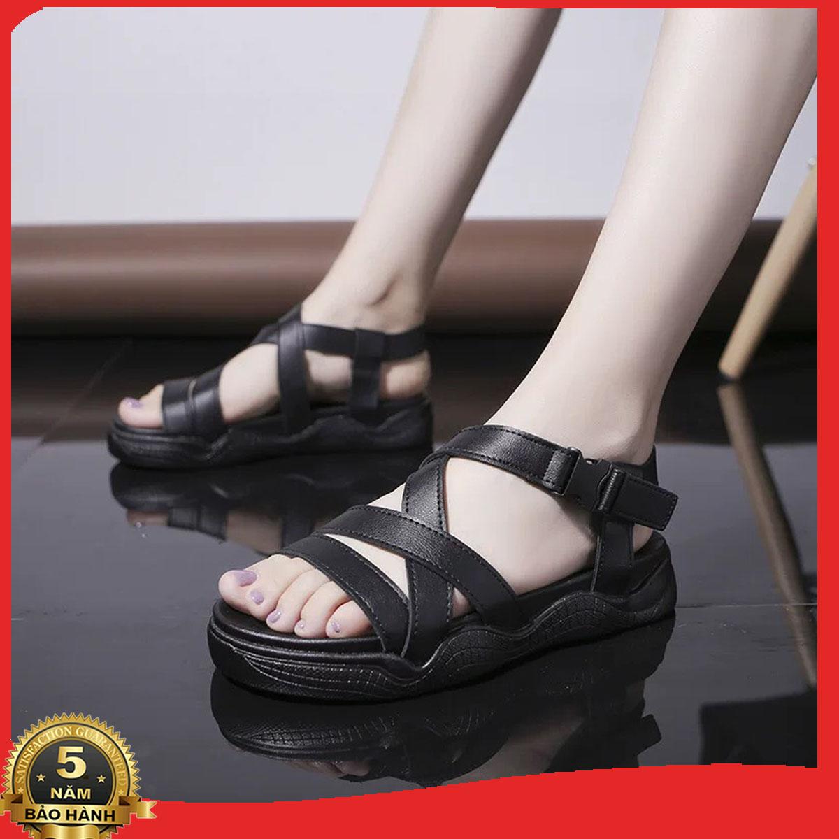 Giày sandal đế bằng quai chéo mùa hè cao cấp - TT37