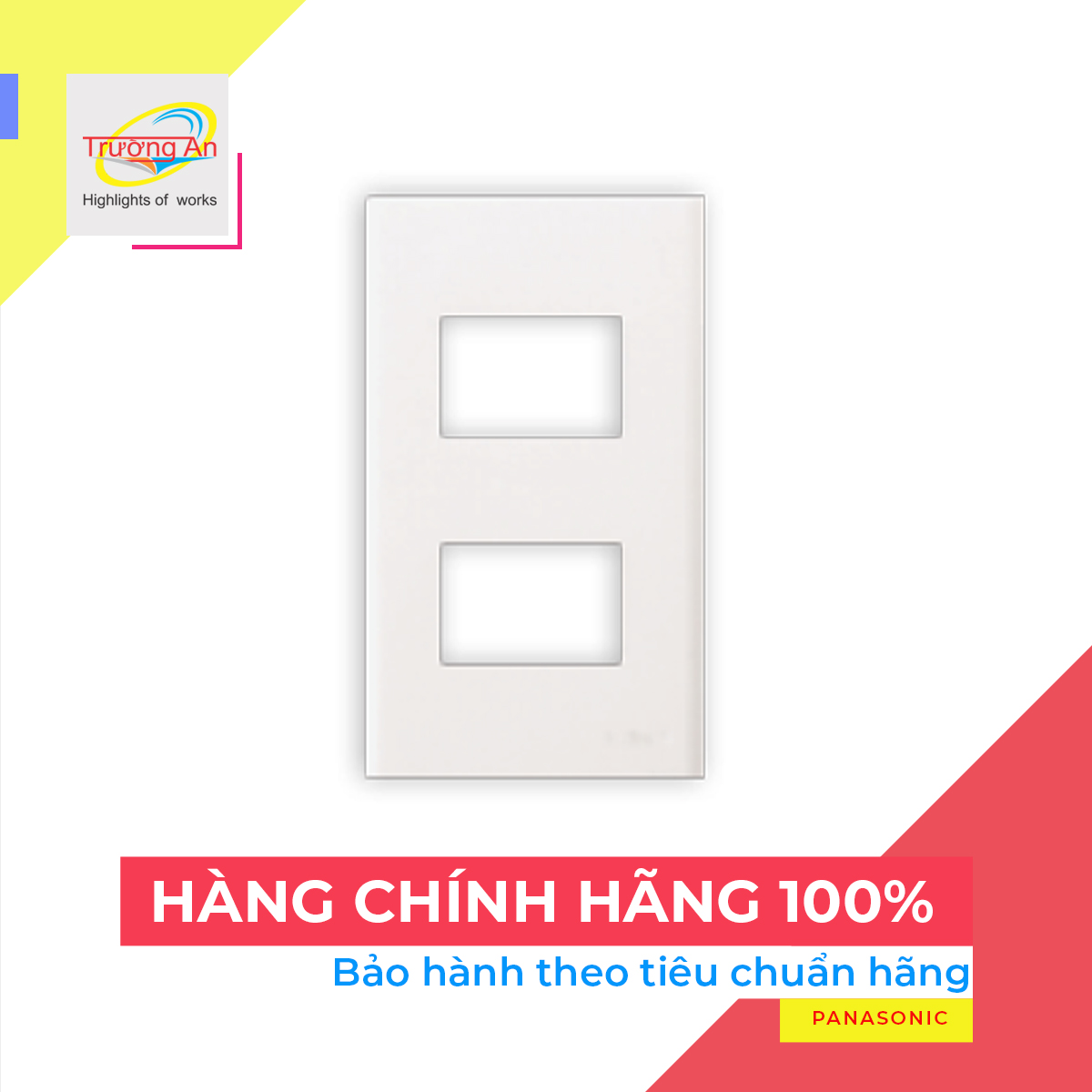 Mặt 2 lỗ panasonic – wide wev68020sw - hàng chính hãng, bảo hành 24 tháng