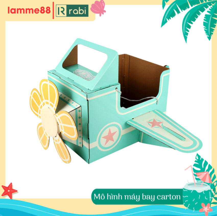Mô hình lắp ghép khủng long,máy bay, cá mập, huơu cao cổ bằng bìa carton chắc chắn an toàn cho bé
