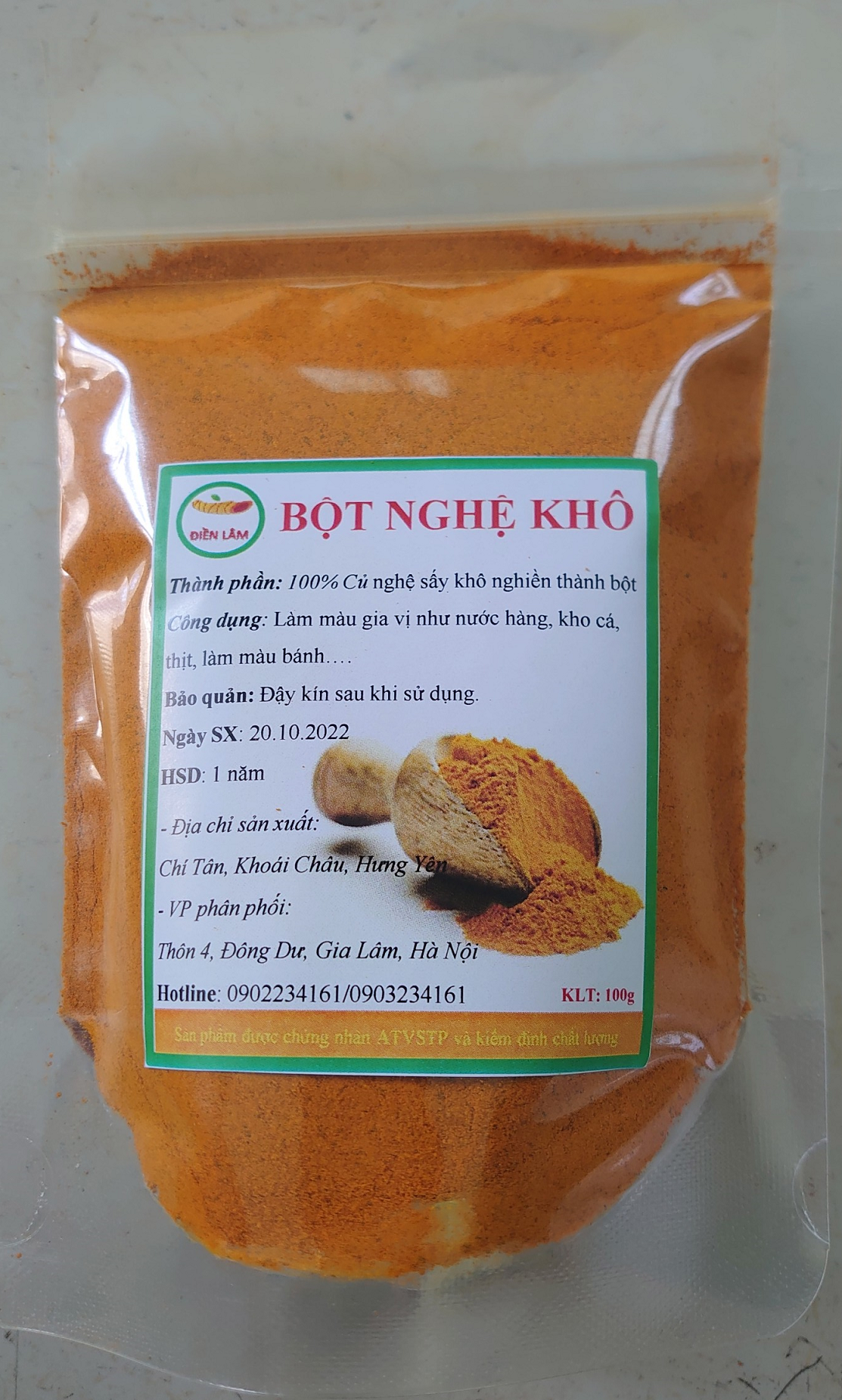 Bột nghệ thực phẩm (200g/ túi) _ Dùng cho chế biến các món ăn