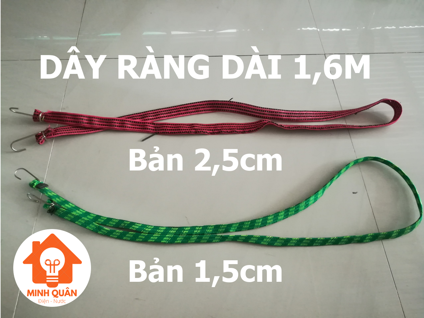 Dây ràng buộc hàng bản 1,5cm, 2,5cm dây dài 1,6m