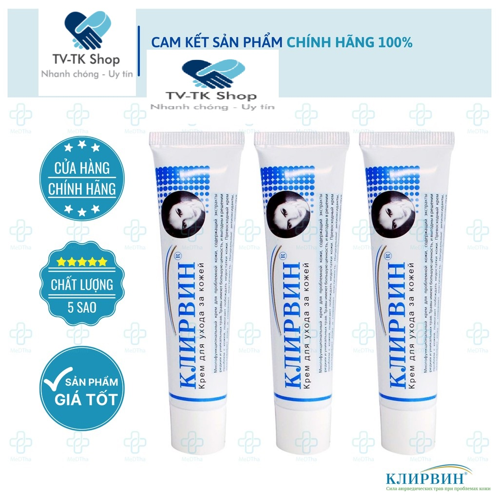 Bộ 3 Hộp Kem Làm Mờ Sẹo Klirvin Cream Nga (25g/Tuýp)