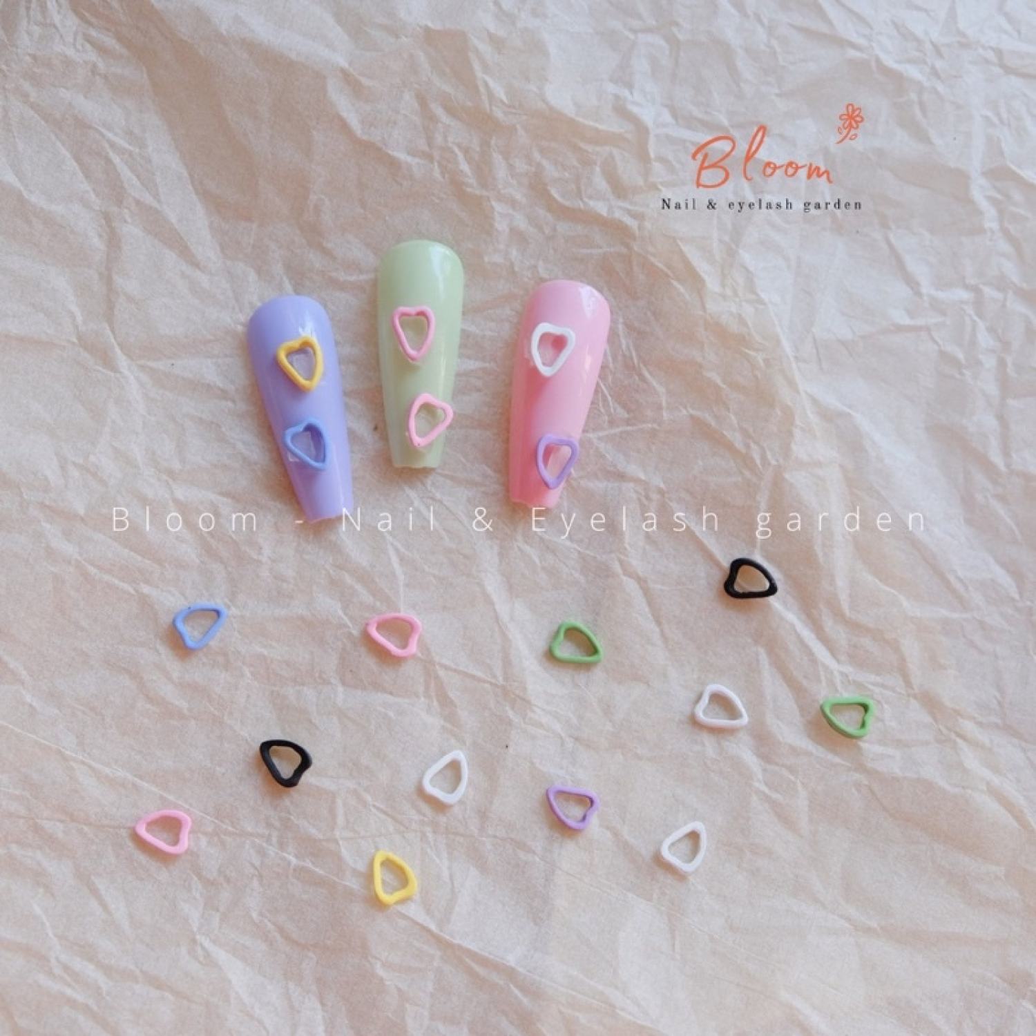 Charm trái tim gắn móng tay, chảm nail