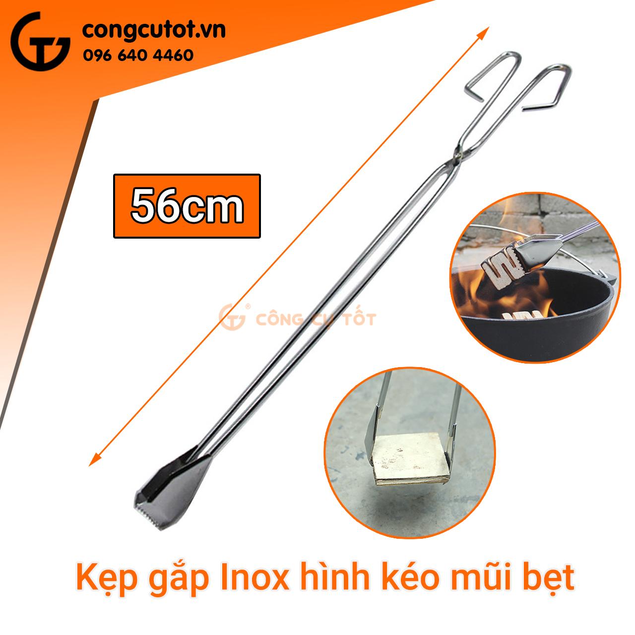 Kẹp gắp inox dài hình kéo mũi bẹt