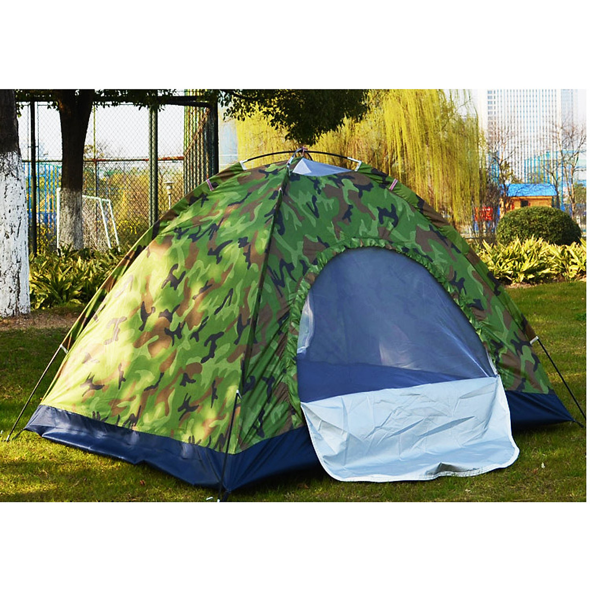 Lều cắm trại 2-3 người 1 lớp màu rằn ri, du lịch