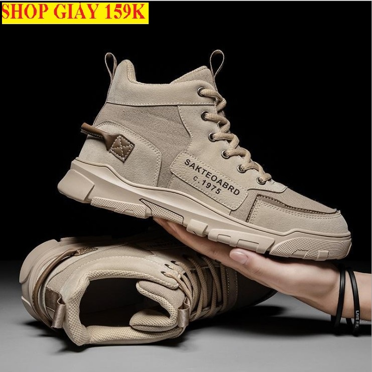 Giày cao cổ nam - giày bốt nam cổ cao phong cách Hàn Quốc trẻ trung, năng động VUA GIÀY - 396