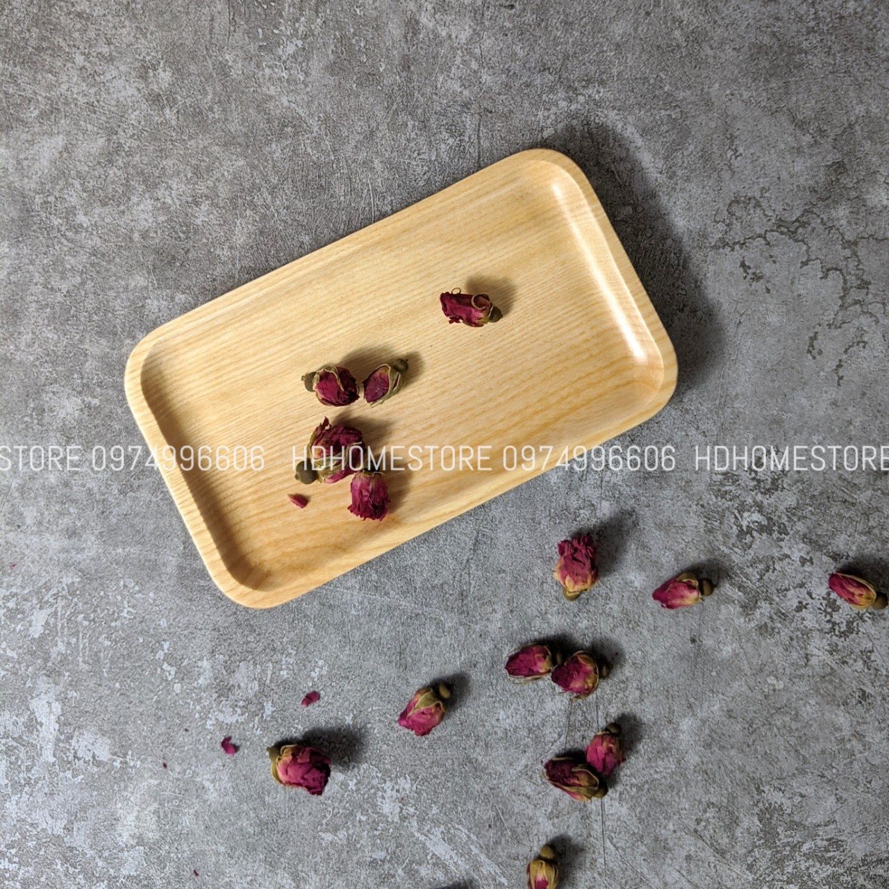 Khay chữ nhật gỗ tần bì 11x18.5cm