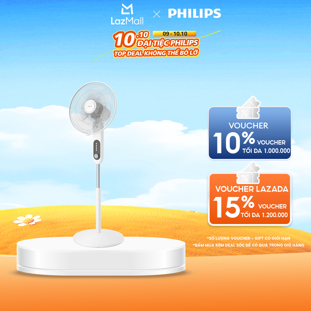 Quạt Đứng Philips CX1220/00 |6 cánh|- Độ Ồn Thấp, Hoạt Động Yên Tĩnh | tiết kiệm điện| BH 2 năm- Hàng Chính Hãng
