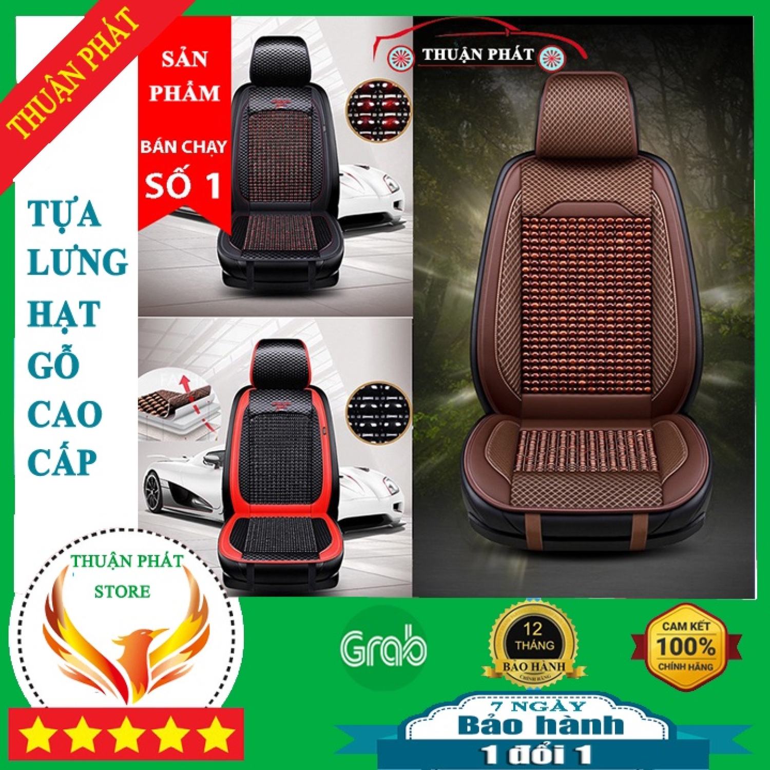 Tựa lưng hạt gỗ – tựa lưng ô tô cao cấp chống nóng mɑssage lưng dành cho ô tô xe hơi
