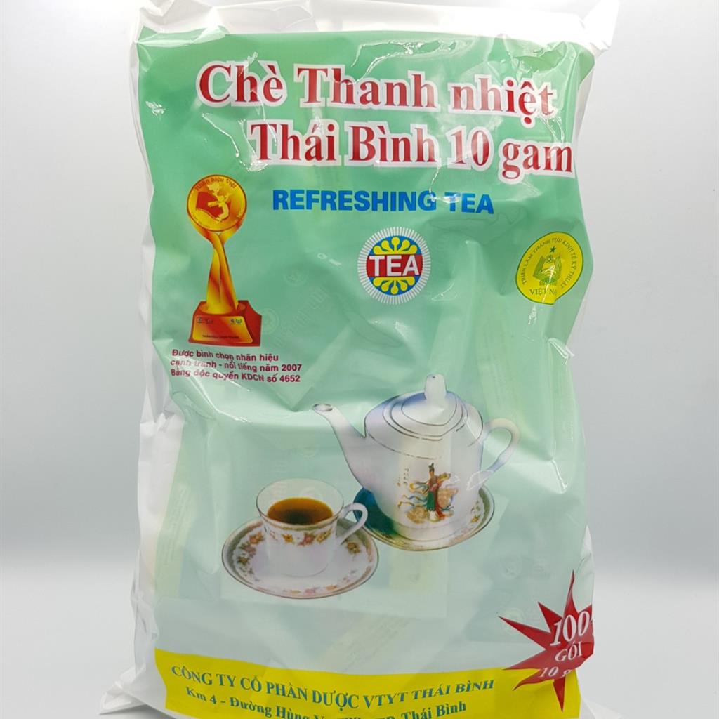 Chè thanh nhiệt thái bình 10 gam bịch 100 gói giúp thanh nhiệt, giả độc, mát huyết, điều hòa huyết áp.