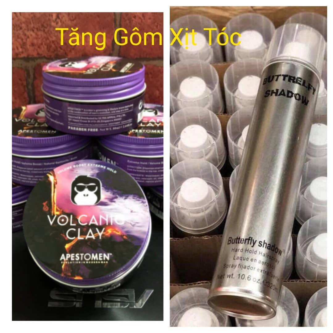 Combo sáp vuốt tóc vocanic lay + gôm xịt tóc butterfly shadow 320ml