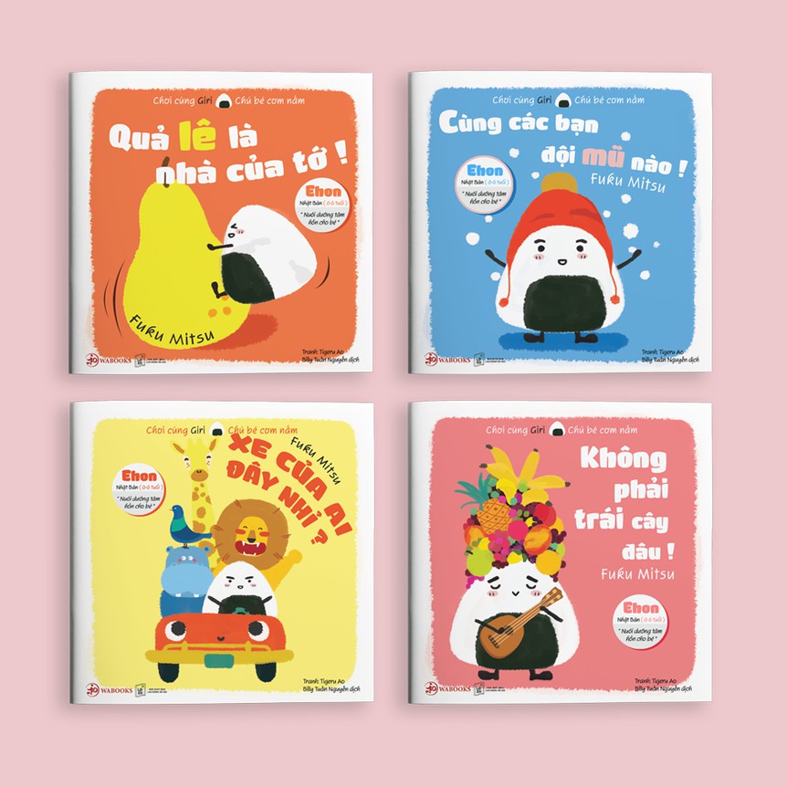 Sách cho bé bộ 4 cuốn ehon chơi cùng giri chú bé cơm nắm phần 1