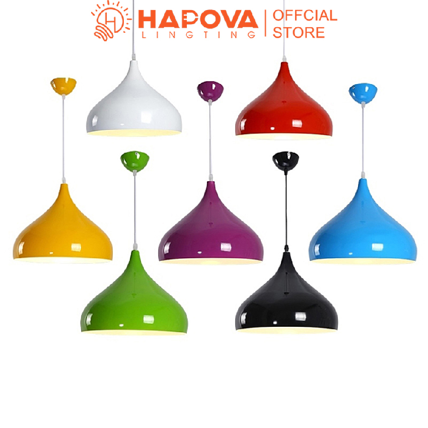 Đèn thả trần, đèn led thả trần trang trí bàn ăn phòng hình giọt nước HAPOVA đường kính 320mm DT 8010