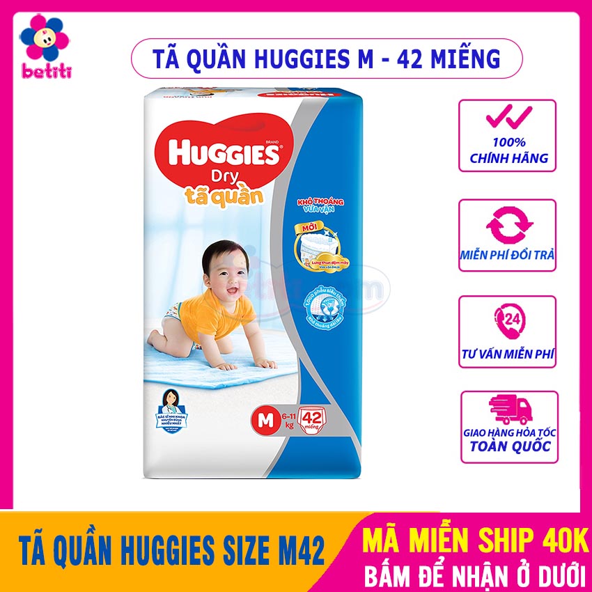 Tã Quần Huggies Size M 42 Miếng Tràm Trà Cho Bé 6 - 11kg, Chống Hăm Tã, Siêu Thấm, Chống Tràn Tốt  - Tã Quần Cho Trẻ Sơ Sinh, Tả / Bỉm Quần, Ta/ Bim Quan Cho Be, Bỉm Huggies Size M BETITI - Tả Quần Huggies Size M42