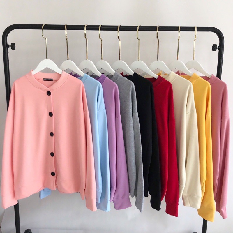 Áo khoác cardigan form rộng trơn màu basic unisex cryaotic10