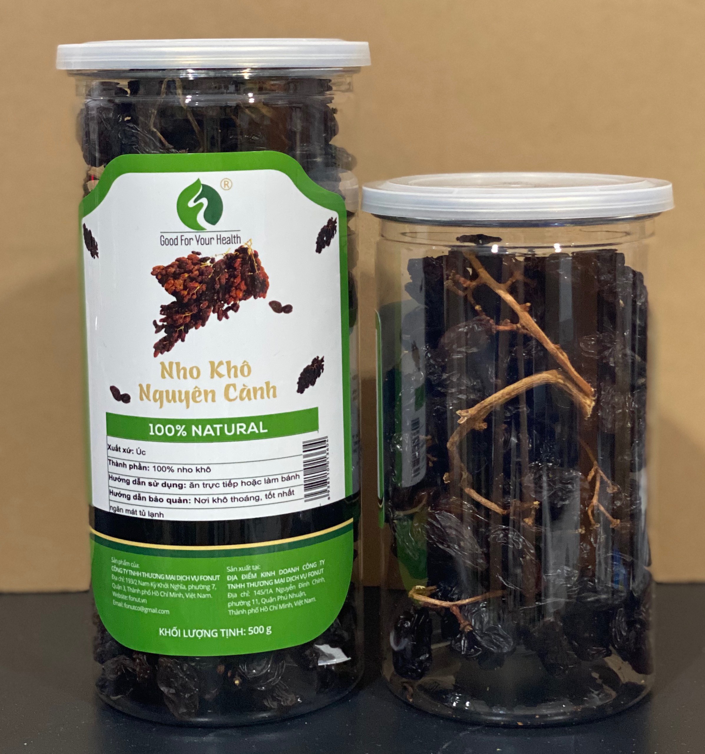 Nho khô nguyên cành Úc 500gr