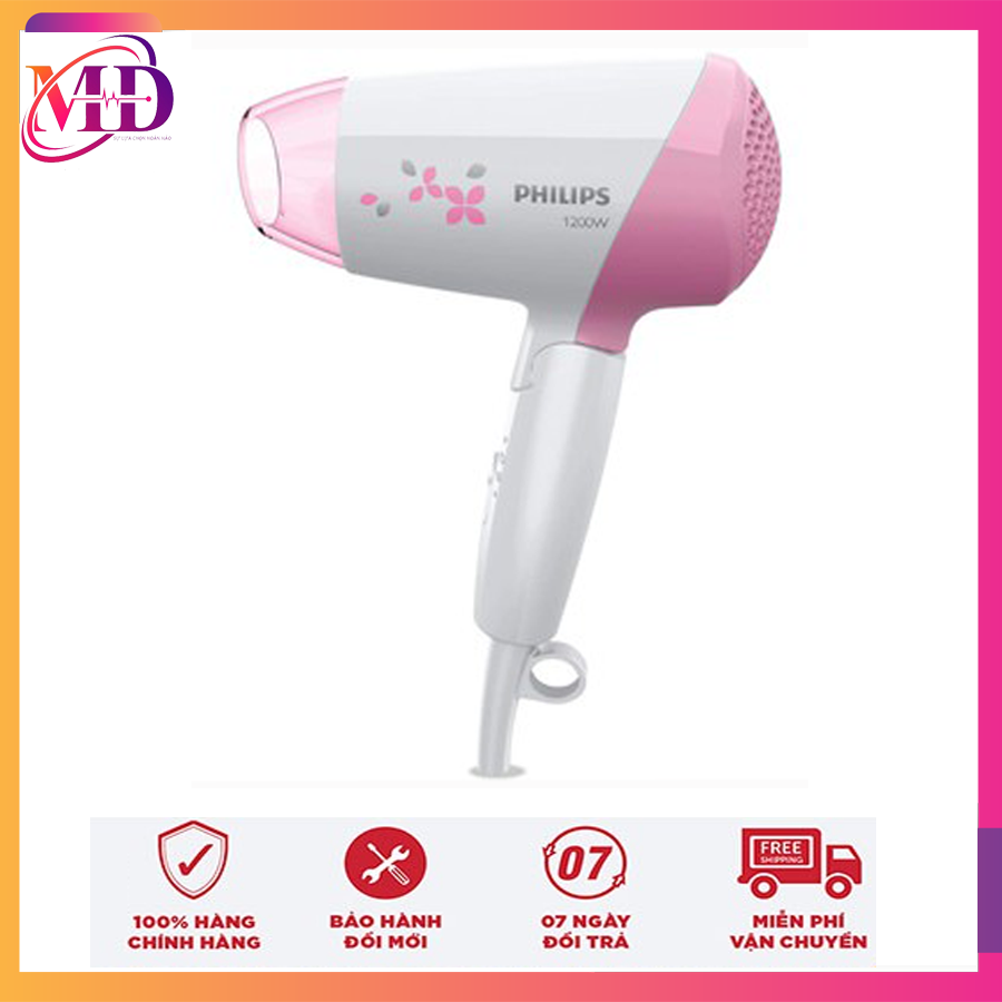 Máy sấy tóc Philips Cherry Powder cho ký túc xá sinh viên Máy sấy tóc mini cầm tay HP8120 1200 Watt thiết kế chăm sóc tóc tĩnh nhiệt có thể gập lại với vòi phun không khí