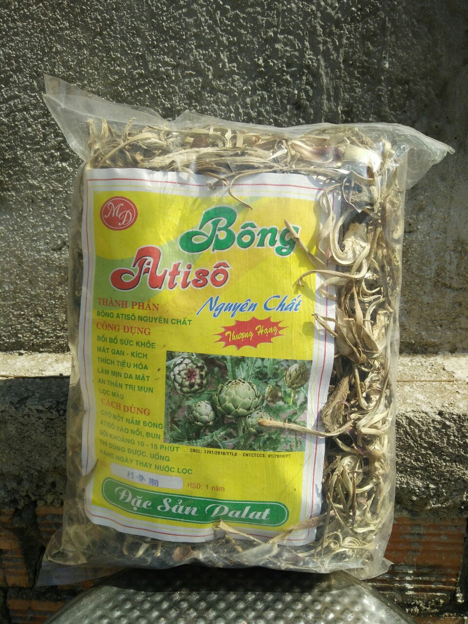 [FREESHIP 15K CHO ĐƠN 29K] Bông atisô khô Mangline Farm Đà Lạt nguyên chất loại 2, 500g gồm bông, thân, rễ đồ uống thanh nhiệt giải độc gan