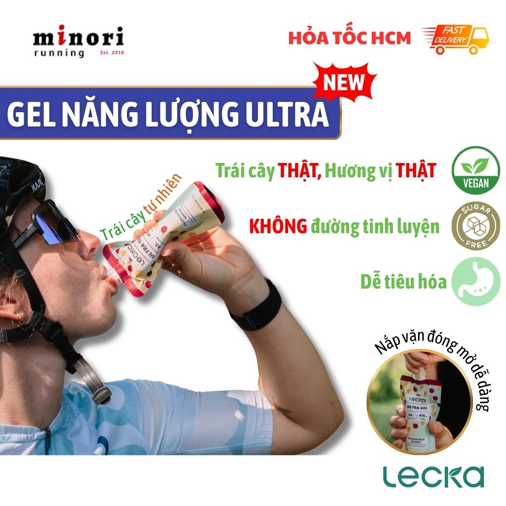 Gel Năng Lượng Ultra Gel Mới Vị Trái Cây Lecka Dễ Uống 102g Cung Cấp Năng Lượng Bền BỈ