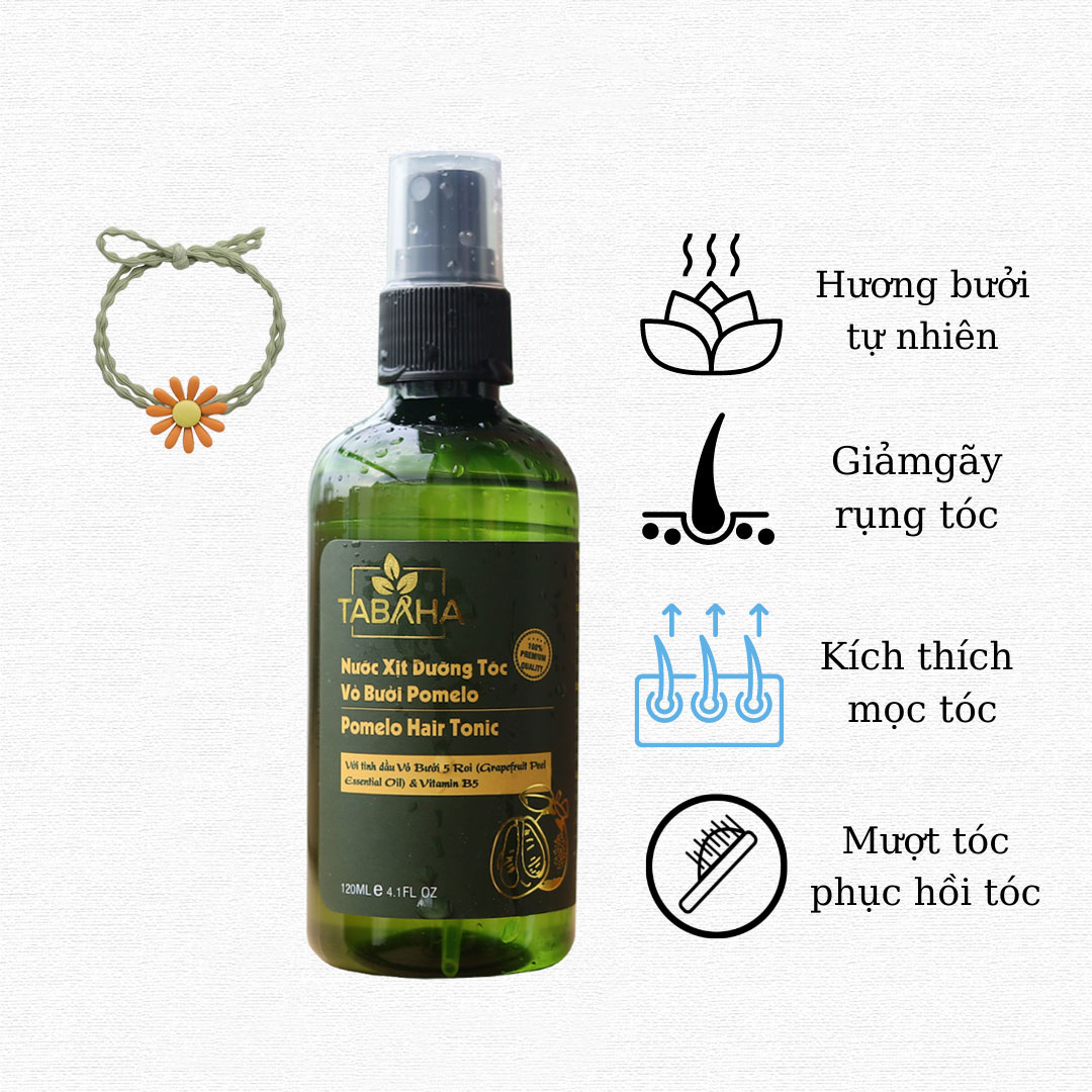 [HCM]Nước dưỡng tóc tinh dầu vỏ Bưởi Tabaha - Pomelo Hair Tonic Tặng dây buộc tóc