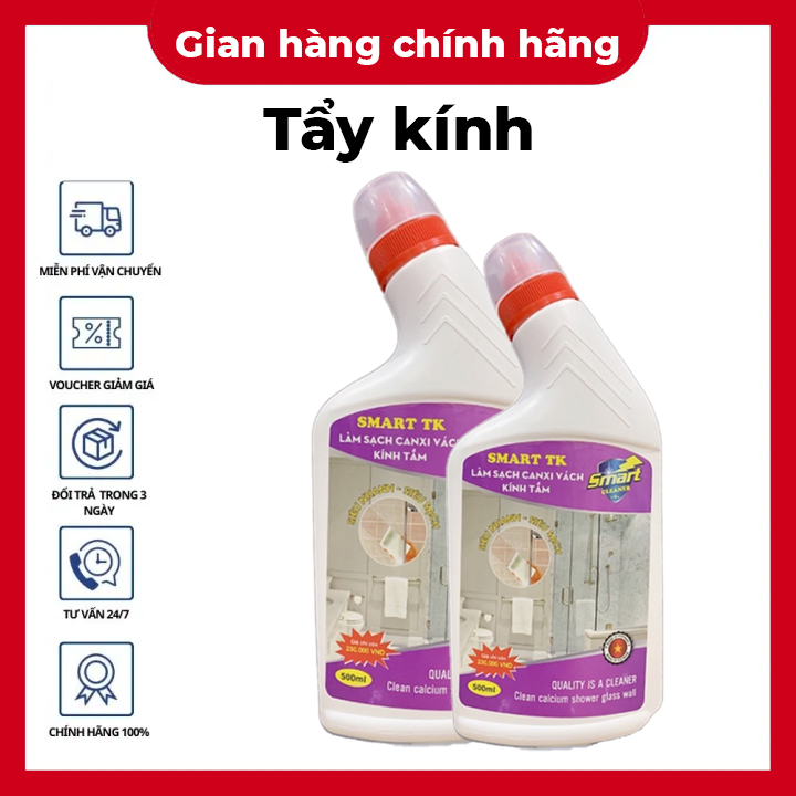 Nước tẩy rửa cặn canxi trên kính smart tk