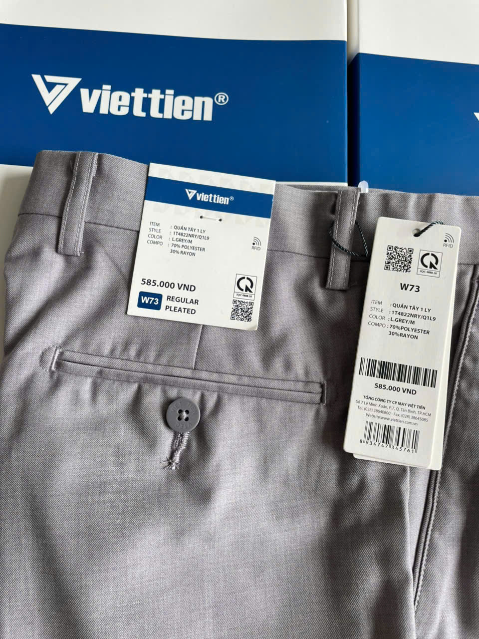 Quần Tây nam Việt Tiến có pli (1T4822)