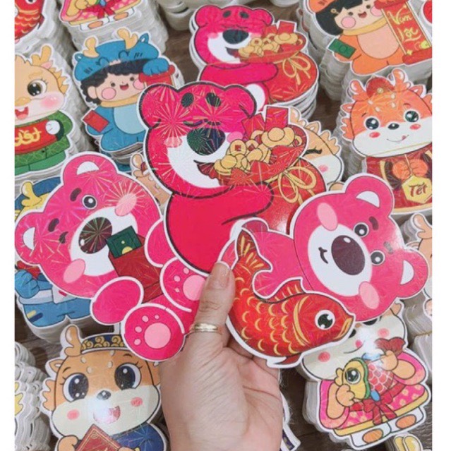 100 Bao lì xì chibi tết 2024 nhiều mẫu mới nhất , in màu nét đẹp phủ lớp phản quang lấp lánh