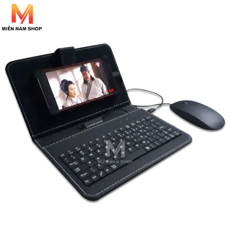 Bao da bàn phím + Chuột cho  điện thoại / máy tính bảng 7 inch (Đen)