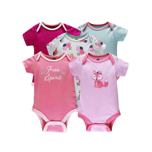 Set 5 bộ bodysuit tay ngắn Việt Nam cho bé Gái 2kg - 11kg( Màu ngẫu nhiên ) - áo liền quần, body suit, sleep suit, body ngắn tay