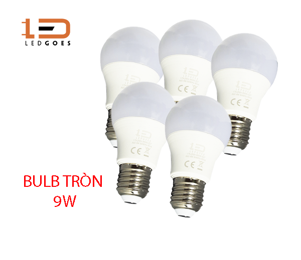 Combo 5 bóng đèn led bulb 9w ledgoes đèn học, đèn cầu thang, đèn ban công, tiết kiệm điện, bh 2 năm