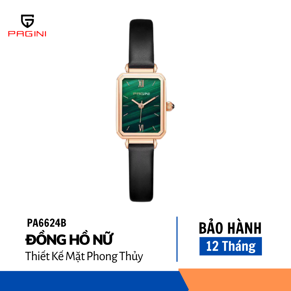 Đồng Hồ Nữ Thương Hiệu PAGINI - Thiết Kế Mặt Vuông - Kiểu Dáng Sang Trọng