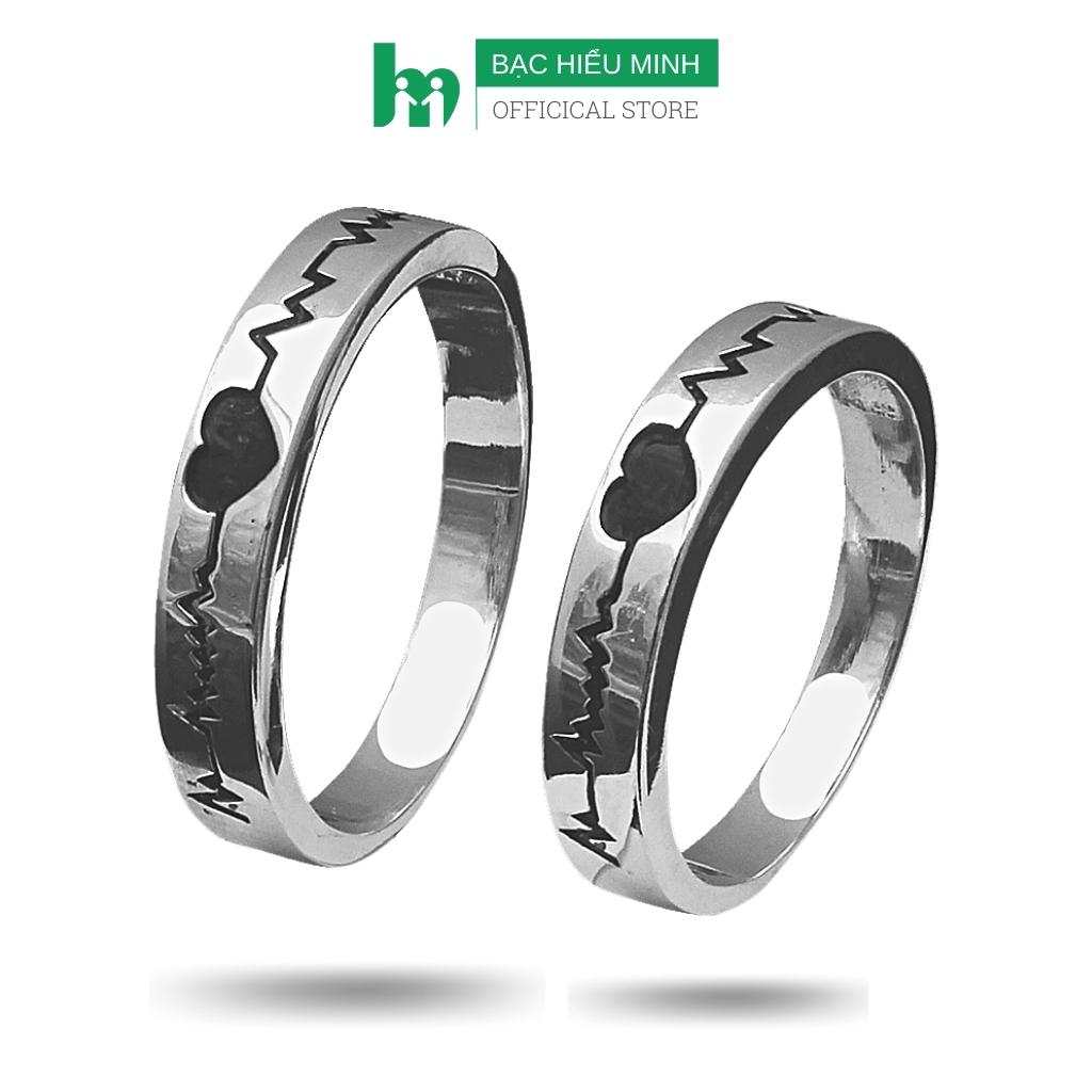 Nhẫn đôi nhịp tim bạc hiểu minh nc538