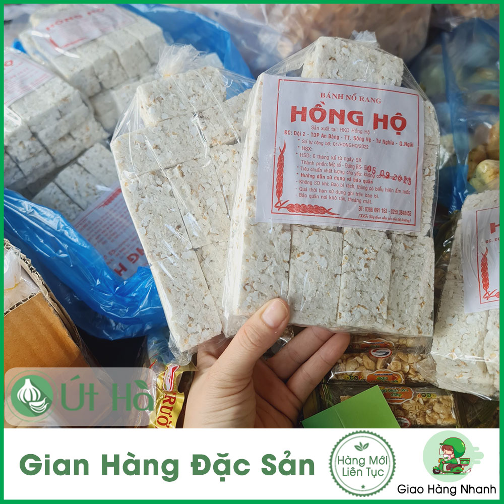 Bánh Nổ Rang Quảng Ngãi Bịch 22 Miếng Bánh Truyền Thống Hương Vị Đồng Lúa Mộc Mạc - Út Hà Đặc Sản