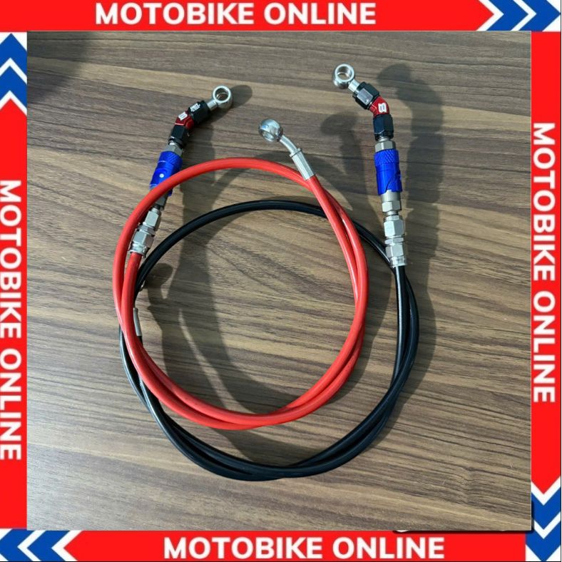 Dây dầu Sau 65 cm Ngắt Xanh dương đầu 45 độ 2 đầu đen + đỏ