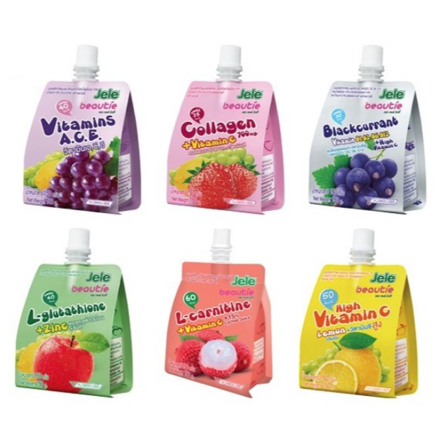 Nước thạch trái cây jele beautie 150ml thái lan thùng 36 gói