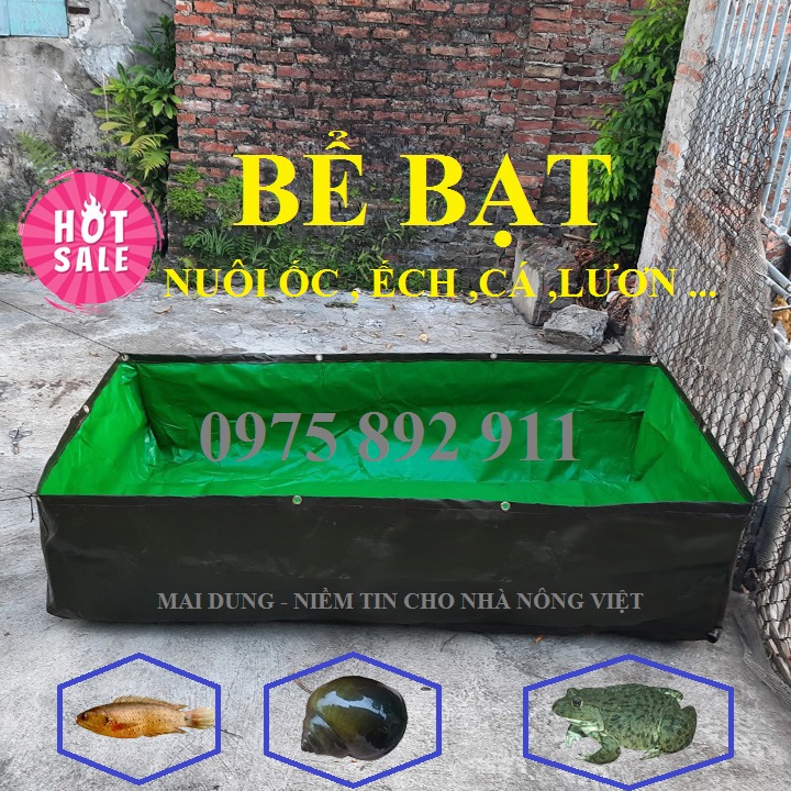 Bể bạt nuôi ốc , ếch , cá , lươn - loại xanh bộ đội - hàng sịn