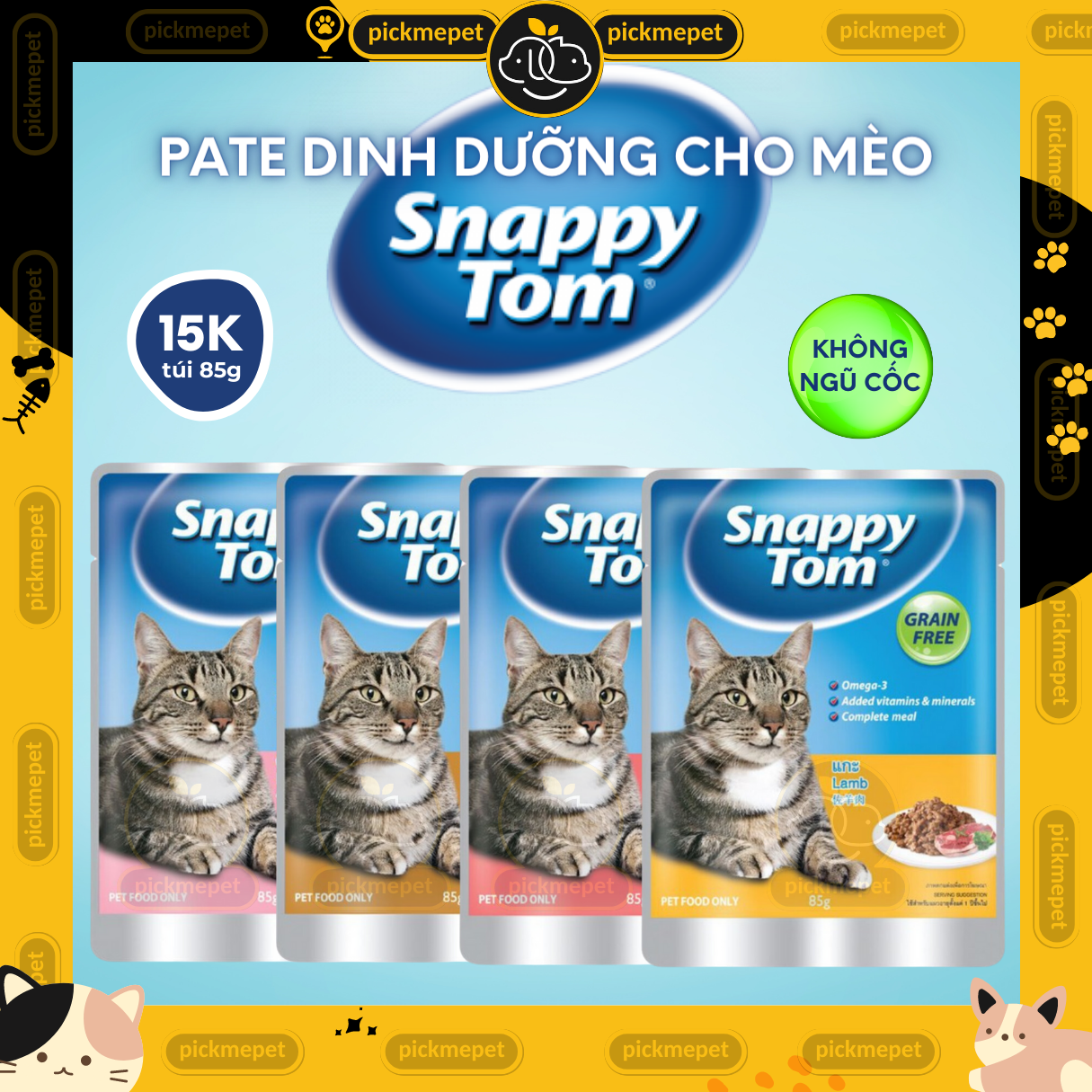 Pate snappy tom cho mèo mọi lứa tuổi