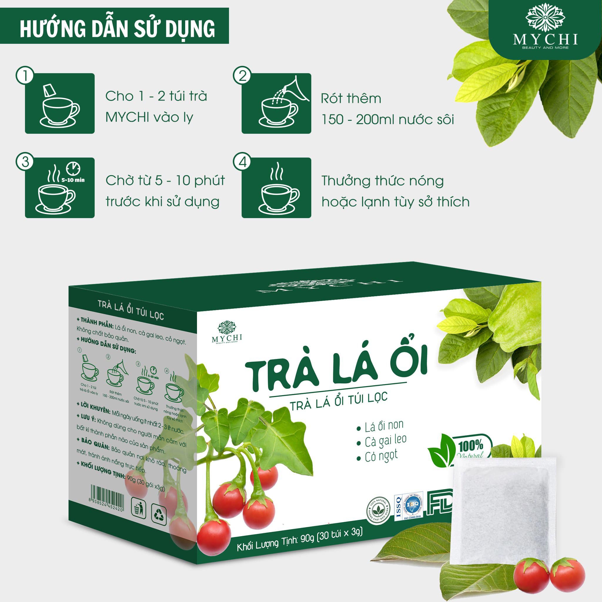 TRÀ LÁ ỔI MYCHI GIẢM CÂN HỘP 30 GÓI CHÍNH HÃNG