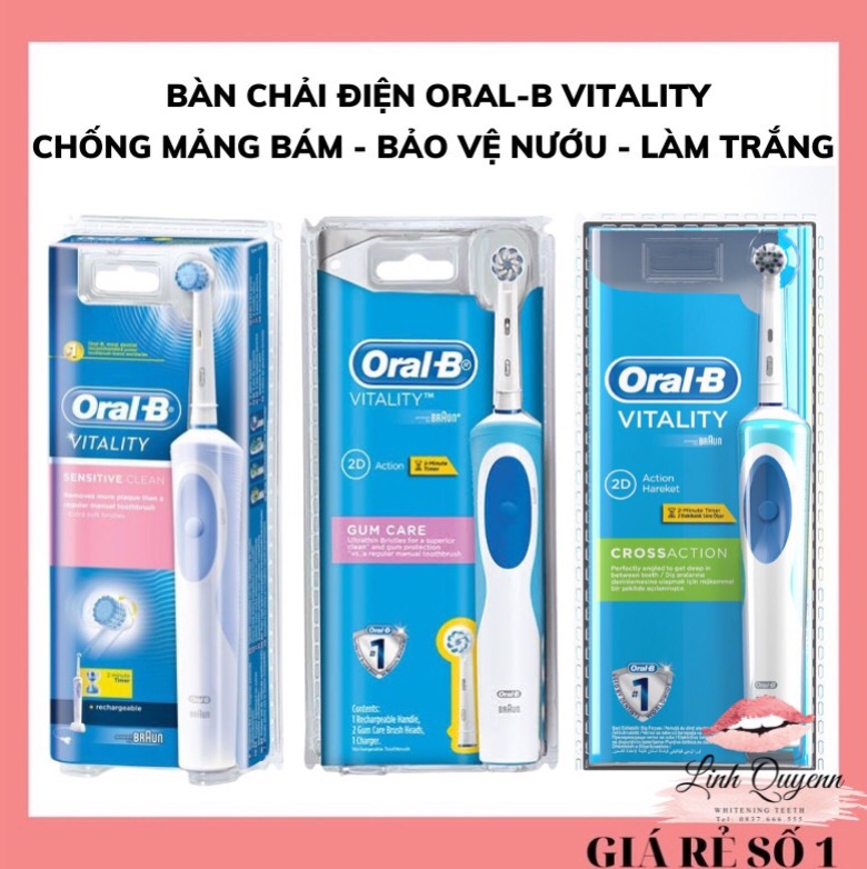 Bàn chải điện oral-b vitality sensitive clean-gum care-cross action