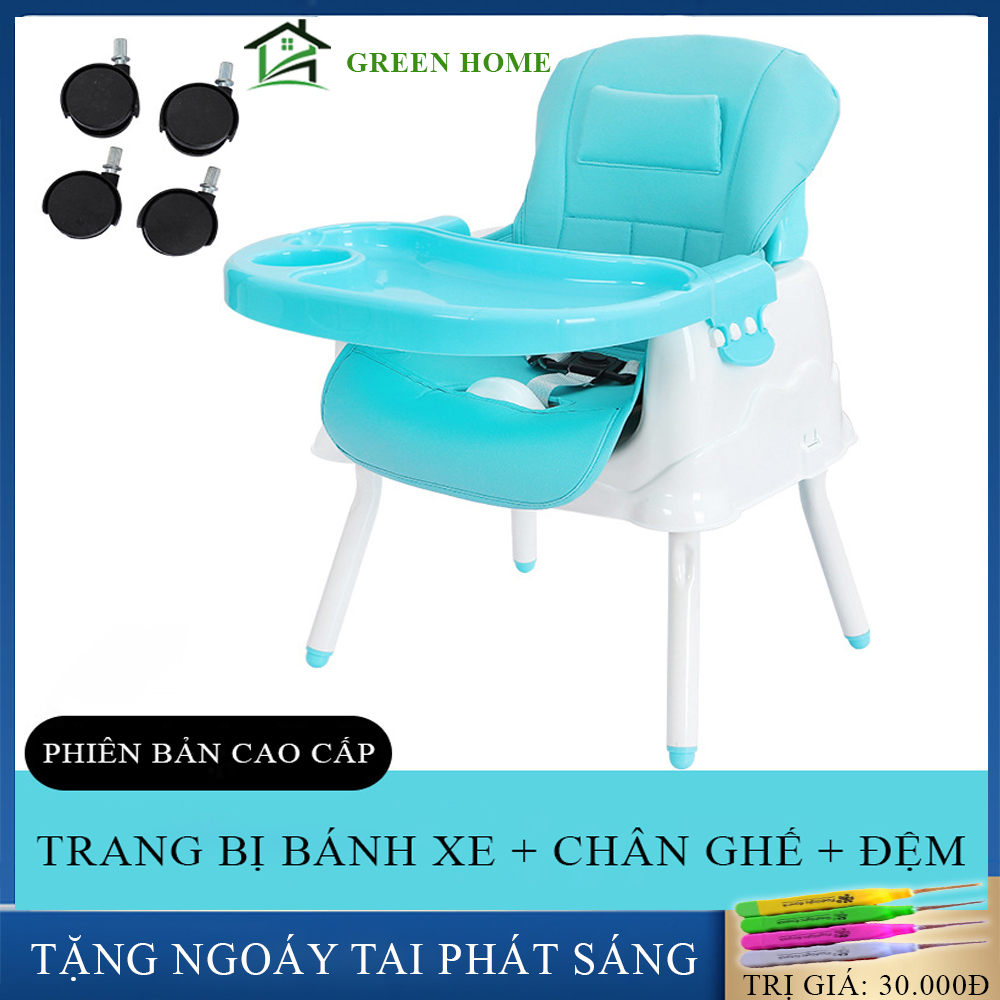 Ghế ăn dặm cao cấp đa chức năng có đệm kèm chân sắt và bánh xe tiện lợi cho mẹ và bé ( Bảo hành 1 năm lỗi 1 đổi 1 trong 7 ngày )