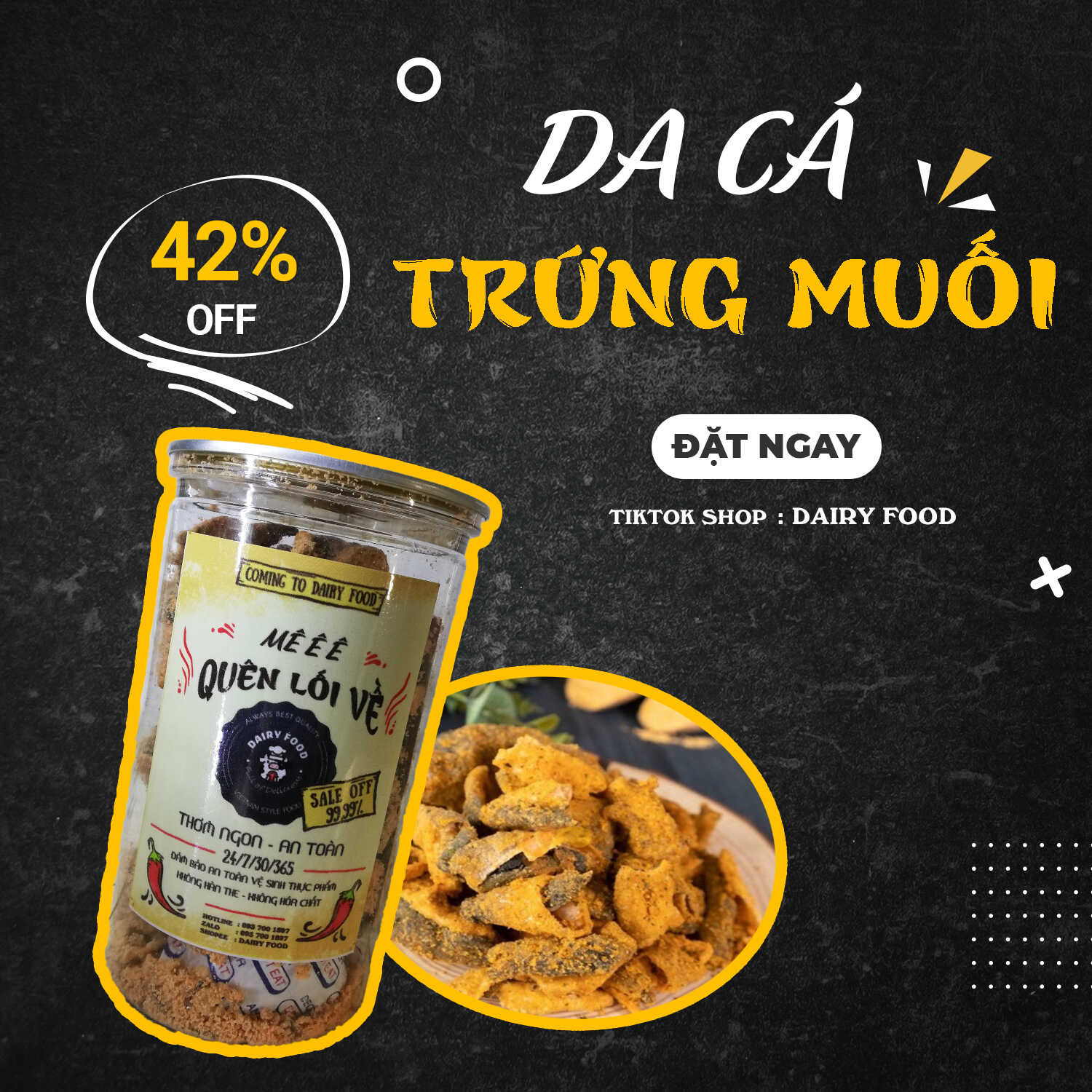 Da cá trứng muối 200g - dairy food