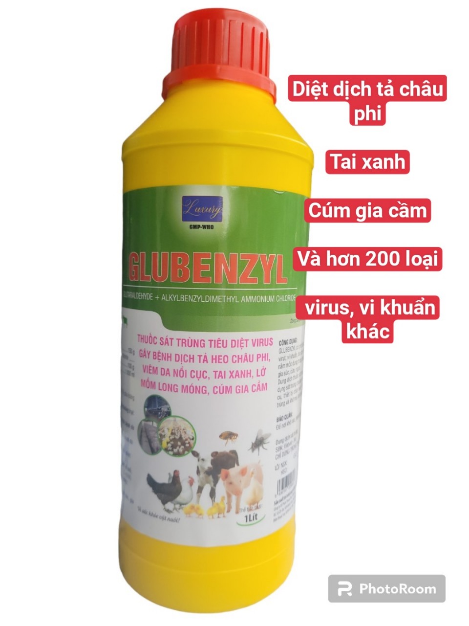 Sát trùng chuông trại Iodine và Glubenzyl 1lit
