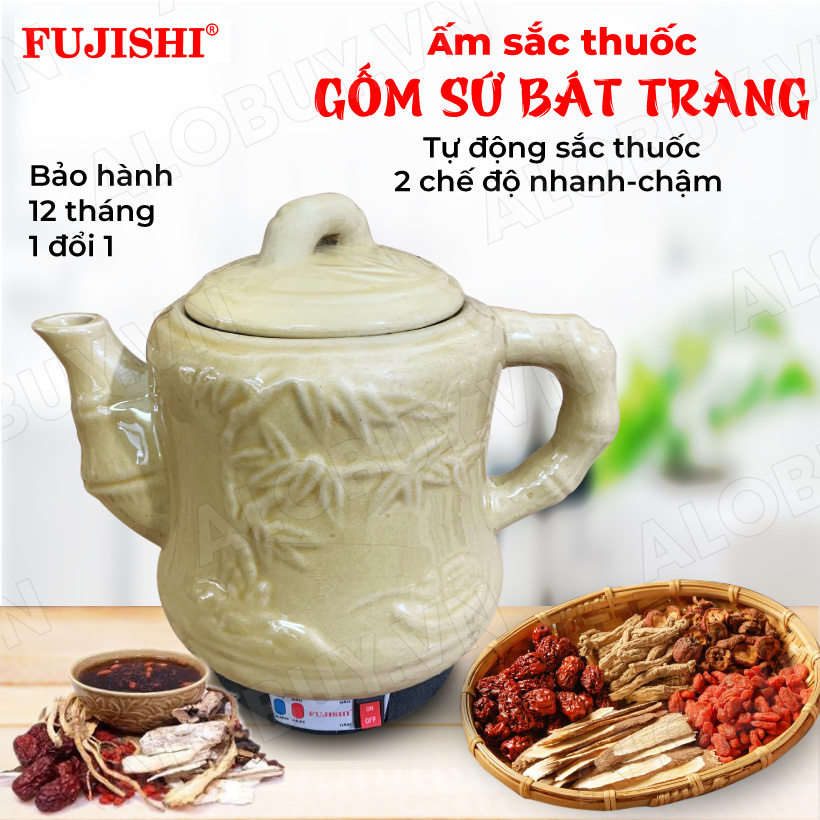 Ấm sắc thuốc điện fujishi 3.2 lít sv-606 gốm sứ bát tràng - - siêu thuốc điện nấu tự động ngắt